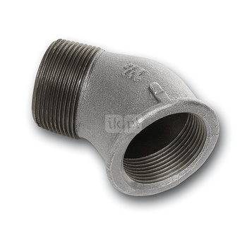 Kolano 45' SANHA 121#, żeliwo (ocynk galwaniczny/elektrolityczny) (ocynk), 1 1/4'' (GW x GZ)