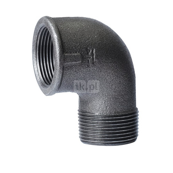 Kolano nakrętno-wkrętne czarne 3/4'' A4 STRONG