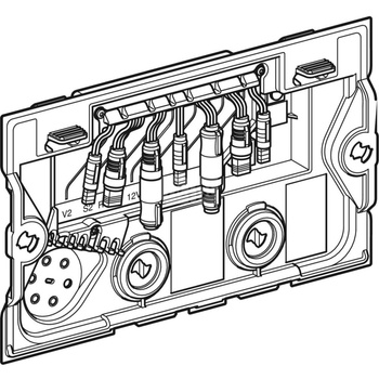 Element sterujący do spłukiwania higienicznego w spłuczce podtynkowej