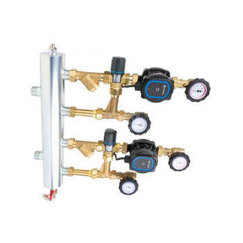 Grupa pompowa AFRISO BPS 911 AP GZ x GW 1'' x 3/4'', z zaworem mieszającym, z zaworem termostatycznym, z pompą obiegową AFRISO APH 160 15-7/130 mm