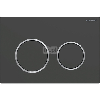Przycisk uruchamiający Geberit Omega20, przedni/górny, czarny mat-chrom-czarny mat, easy-to-clean, prostokątny