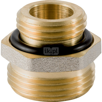 Nypel GEBERIT MeplaTherm redukcja, mosiądz nikiel (niklowanie) / mosiądz (niklowanie), 3/4'' x 1/2'' (GZ x eurokonus)