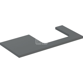 Blat pod umywalkę Geberit ONE z wycięciem, do prostokątnej umywalki nablatowej: B=104.2cm, Lava, Przekrój=Prawa strona, Lakierowany matowy