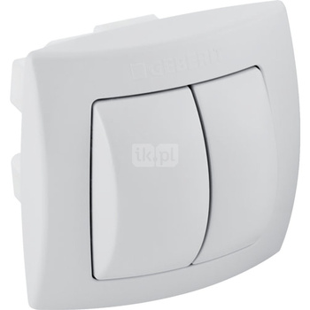 Przycisk ręczny Geberit do spłukiwania dwudzielnego, do systemu spłukiwania WC z pneumatycznym uruchamianiem spłukiwania: chromowana, chrom matowy, Materiał=Tworzywo sztuczne