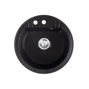 MEZZO II zlewozmywak granitowy 1-komorowy fi51, grafit shine