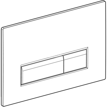 Przycisk uruchamiający Geberit Sigma40 do spłukiwania dwudzielnego: Płyta: biały alpin, Przyciski: aluminium szczotkowane