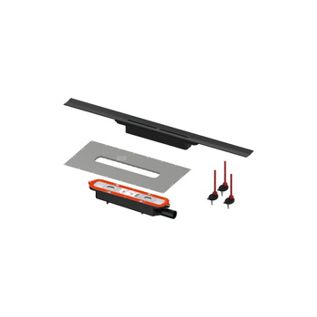 TECEdrianprofile - zestaw odwodnienia prysznicowego z rusztem z czarną powierzchnią 