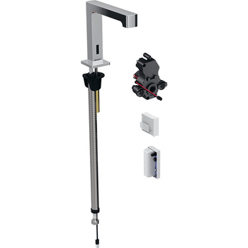 Bateria umywalkowa Geberit Brenta, stojąca, zasilanie generatorowe, do podtynkowej skrzynki funkcyjnej, bez mieszacza, chrom