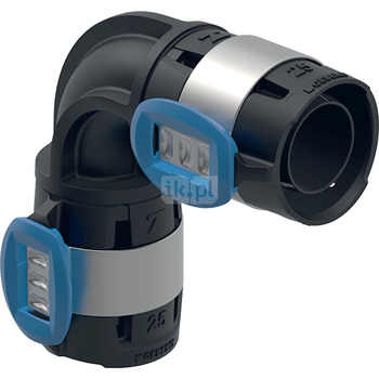Kolano 90' GEBERIT FlowFit, PPSU, 32 mm (łącznik zaprasowywany x łącznik zaprasowywany)