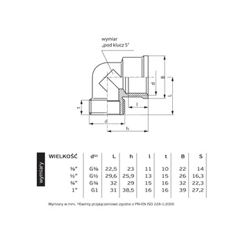 Kolano PERFEXIM 5114, mosiądz, 1 x 1 (GW x GZ), PN16 bar