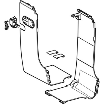 Zestaw wypełnienia przycisku uniwersalnego z boku, do zewnętrznego przyłącza wody, do Geberit AquaClean Mera: Chrom błyszczący