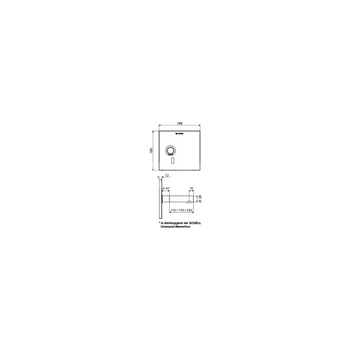 Podtynkowa wylewka ścienna LINUS W-E-V, 230 mm elektroniczna, b. mieszacza, 230V, chrom