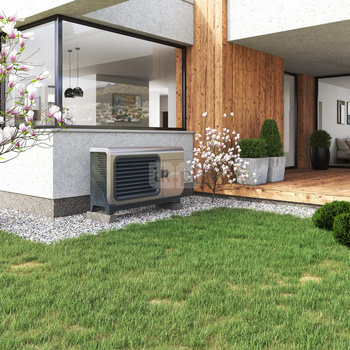 Hybrydowy system grzewczy: pompa ciepła 1F R290 Airmax3 7GT (2-9 kW) + moduł hydrauliczny Gbox + wymiennik c.w.u. do pomp ciepła Tower Grand 200 z kompletem elektrycznym 2kW + bufor 100 + centrala Smart Home Sinum