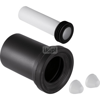 Zestaw przyłączeniowy Geberit do wiszącej miski WC, długość 18,5 cm: d=110mm, d1=45mm, Chrom matowy