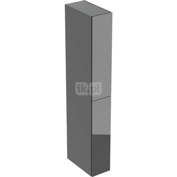 Wysoka szafka Geberit, z dwoma schowkami wysuwanymi: 24x180x48cm, Korpus: lava / lakierowany matowy, Front: lava / szkło błyszczące