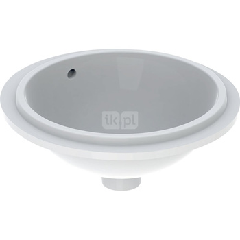 Umywalka GEBERIT Variform okrągła, biała / KeraTect, 330mm, bez otworu na baterię, z odpływem przelewowym, bez półki