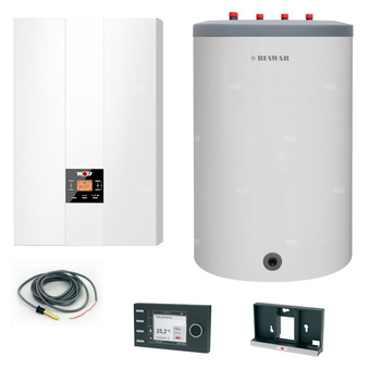 Pakiet - Kocioł gazowy jednofunkcyjny WOLF FGB-24 kondensacyjny wiszący 5.3 - 20.7 kW + Czujnik c.w.u. + RegulatorBM-2 + Zasobnik c.w.uLindo 150L