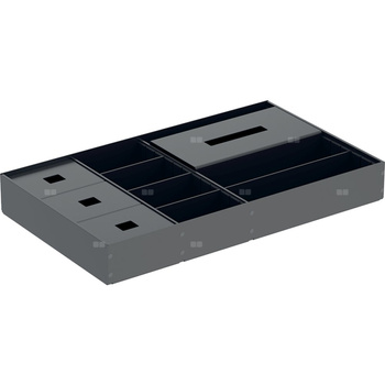 Przegródka do szuflady do szafki pod umywalkę Geberit ONE, sześć otwartych i cztery zamknięte przegródki