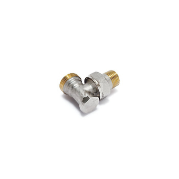 Zawór gwintowany, kątowy, niklowany, regulacja nastawy i odcięcie przepływu 1/2" -3/4"Euro