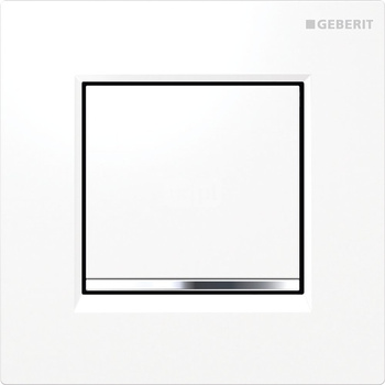 Pneumatyczny zawór spłukujący Geberit do pisuaru, ręczny, Typ 20, biały-chrom bł.-biały, prostokątny