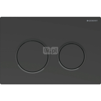 Przycisk uruchamiający Geberit Omega20, przedni/górny, czarny mat-czarny-czarny mat, easy-to-clean, prostokątny