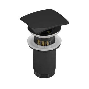 Zestaw odpływowy do umywalki PERFEXIM SPPMWK03K czarny mat 2 3/4'', przycisk kwadratowy wypukły