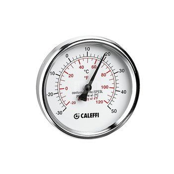 Termometr do instalacji chłodniczych. Przyłącze środkowe, tylne 1/2", tylne 100 mm, -30-50 st. C