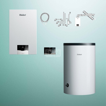 Pakiet - Kocioł gazowy jednofunkcyjny VAILLANT ecoTEC plus VC 30CS/1-5 kondensacyjny wiszący 3.9 - 33.3 kW+ Zestaw powietrzno-spalinowy + RegulatorsensoCOMFORT 720f + Zasobnik c.w.uVIH R 200/6 B