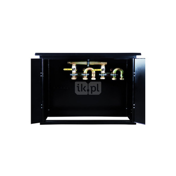 Punkt redukcyjno-pomiarowy na 2 gazomierze G4/G6, w poziomie, w skrzynce metalowej 1050x700x250 -popielaty