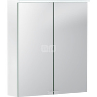 Szafka z lustrem Geberit Option Basic z oświetleniem i dwojgiem drzwi: 60x67.7x18cm, Korpus: matowy biały / z powłoką melaminową, Drzwi: lustrzane wewnątrz i z zewnątrz