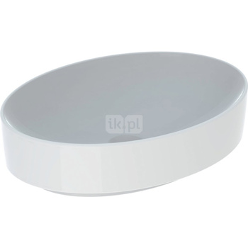 Umywalka GEBERIT Variform owalna, biała / KeraTect, 550mm, bez otworu na baterię, stawiana na blat, bez odpływu przelewowego, bez półki