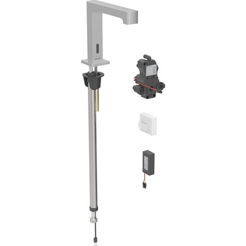 Bateria umywalkowa Geberit Brenta, stojąca, zasilanie bateryjne, do podtynkowej skrzynki funkcyjnej, bez mieszacza, stal nierdzewna