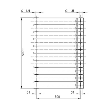 Grzejnik żeberkowy GAVIA 50 PLUS aluminium, podłączenie boczne 575 x 805 mm, kolor grafit, moc 1173.3 W