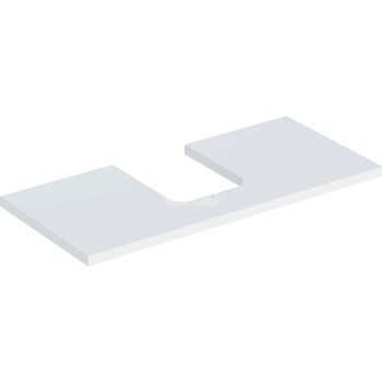 Blat pod umywalkę Geberit ONE z wycięciem, do umywalki nablatowej w kształcie misy: B=104.2cm, Biały, Lakierowany matowy, Przekrój=Na środku