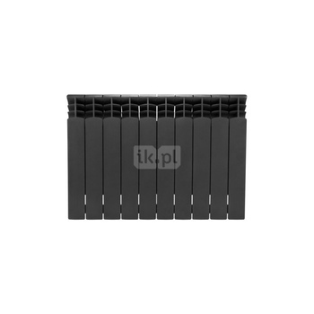 Grzejnik żeberkowy KFA Armatura G500F aluminium, podłączenie boczne 572 x 805 mm, kolor grafit (RAL 9007)