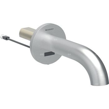 Bateria umywalkowa Geberit Piave, ścienna: Imitacja stali nierdzewnej / Szczotkowany, powlekany easy-to-clean, L=22cm