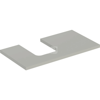 Blat pod umywalkę Geberit ONE z wycięciem, do umywalki nablatowej w kształcie misy: B=89.4cm, Greige, Lakierowany matowy, Przekrój=Lewa strona