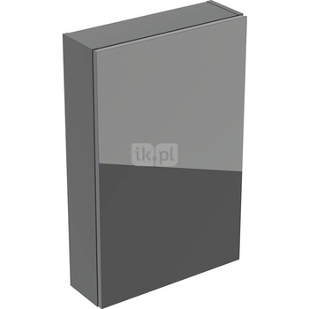 Górna szafka Geberit prostokątna, z jednymi drzwiami: 45x70cm, Korpus: lava / lakierowany matowy, Front: lava / szkło błyszczące