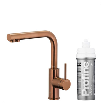 DUERO PURE BASIC Bateria kuchenna z funkcją filtracji wody, Brushed rose gold + Zestaw filtrujący PROFINE Silver S