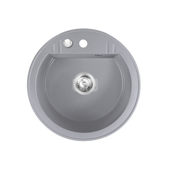 MEZZO II zlewozmywak granitowy 1-komorowy fi51, szary