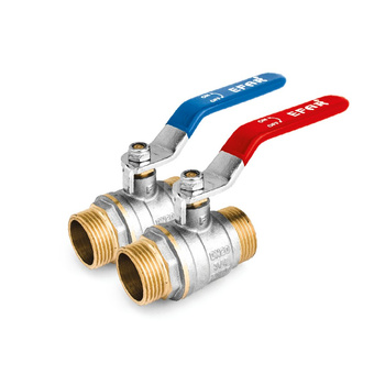 Kurek kulowy do wody powietrza glikolu (Z/Z rączka) ART. 124 EFAR 10/100 DN 3/4"Czer.