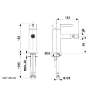 Bateria bidetowa KFA Armatura MOZA click clack, kolor czarny