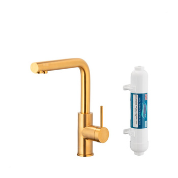 DUERO PURE BASIC BATERIA KUCHENNA Z FUNKCJĄ FILTRACJI WODY, BRUSHED GOLD + FILTR HYDRO+