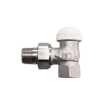 Zawór grzejnikowy termostatyczny HERZ TS-90 kątowy, połączenie 1/2'' (niklowanie) zielony