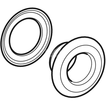 Kołnierz Geberit z pierścieniem dociskowym, do zestawu odpływowo-przelewowego do wanien i brodzików z PushControl: Chrom błyszczący