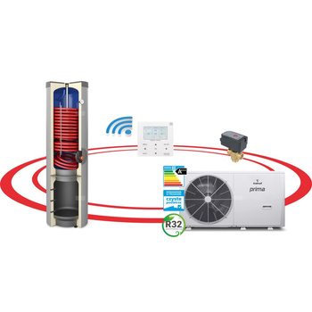 Pakiet - Pompa ciepła powietrzna powietrze-woda monoblok GALMET PRIMA 8.4 kW 230 V + Zasobnik buforowy kombinowany SG(K) 250/135