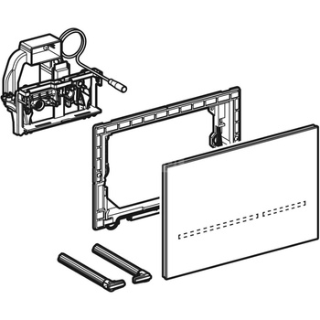 Elektroniczny zestaw uruchamiający WC Geberit, Sigma80, 8cm(2016), szkło czarne, prostokątny