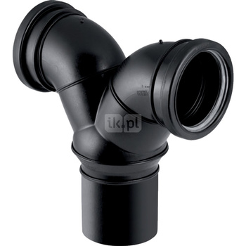 Trójnik GEBERIT Silent-db20  90' PE 90 mm x 110 mm x 90 mm (mufa zaciskowa x króciec z tworzywa sztucznego do spawania/zgrzewania x mufa zaciskowa), kolor czarny