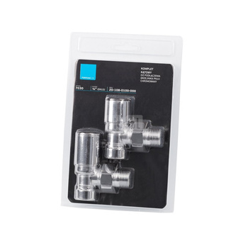 7030 Komplet do podłączenia grzejnika kątowy chromowany 1/2"