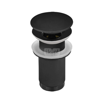 Zestaw odpływowy do umywalki PERFEXIM SPMWK03OP czarny mat 2 3/4'', przycisk duży okrągły płaski